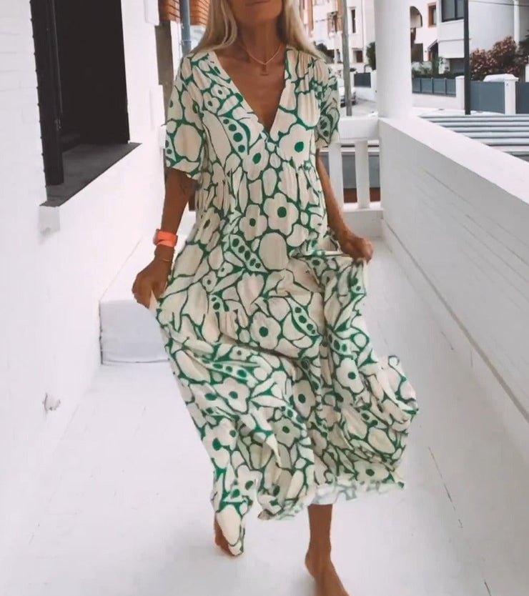 BARBARA™️ - Abito stampato a maniche corte ✨