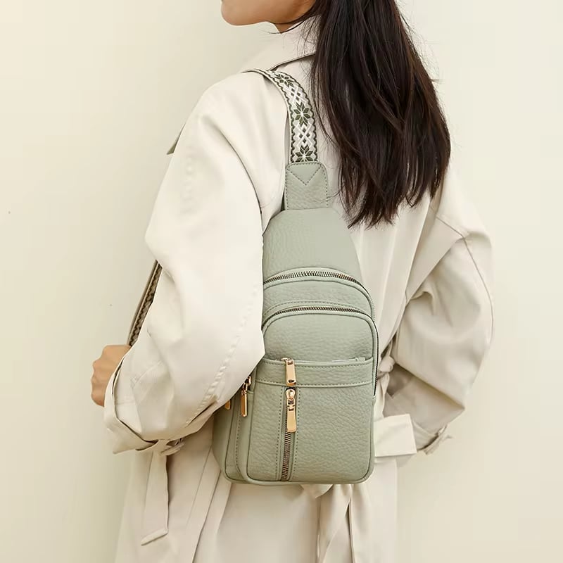 Borsa a tracolla casual da donna, tinta unita, alla moda