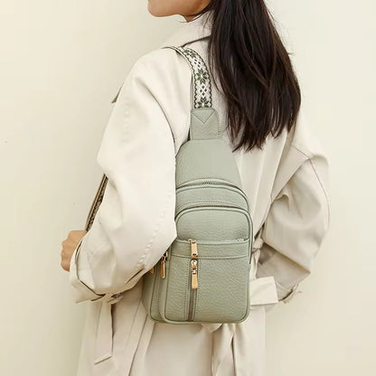 Borsa a tracolla casual da donna, tinta unita, alla moda