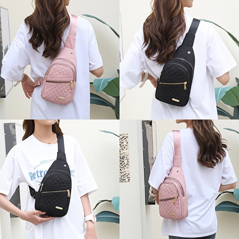 Borsa a tracolla casual da donna, tinta unita, alla moda