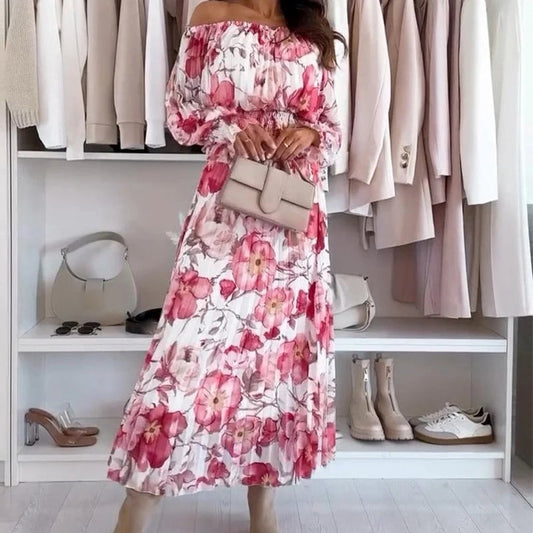 Set Monia™️ - Top con spalle scoperte e gonna lunga con stampa floreale