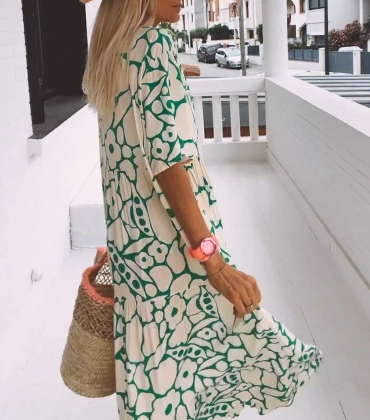 BARBARA™️ - Abito stampato a maniche corte ✨