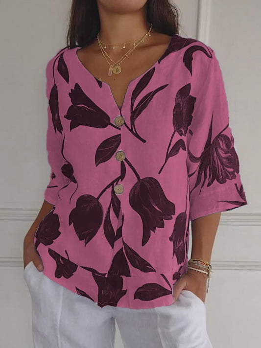 Sofia - Top Tunica Floreale con scollo a V🌷