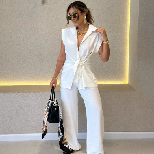 Coordinato Miranda™️ - Giacca senza Maniche e Pantalone Casual